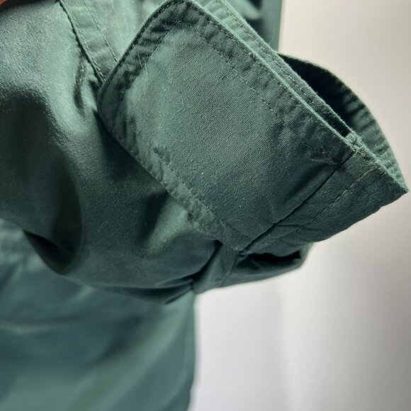 Vintage Eddie Bauer Men' Down Lined Parka Jacket Size L Solid Green Zip Pockets - Picture 6 of 15